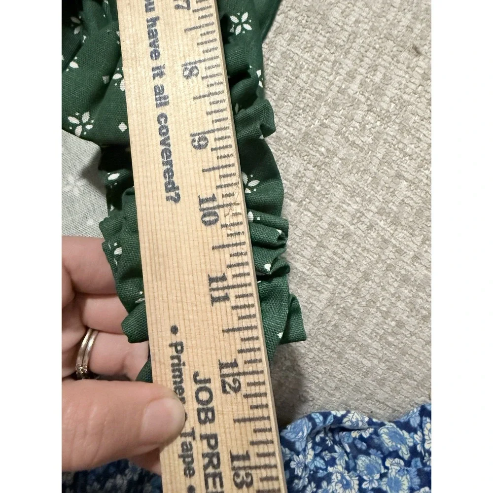 Longaberger Medium Garter for Basket With Bow Heritage Green & 1 Napkin